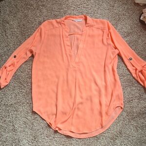 Lush Vibrant Peach Blouse